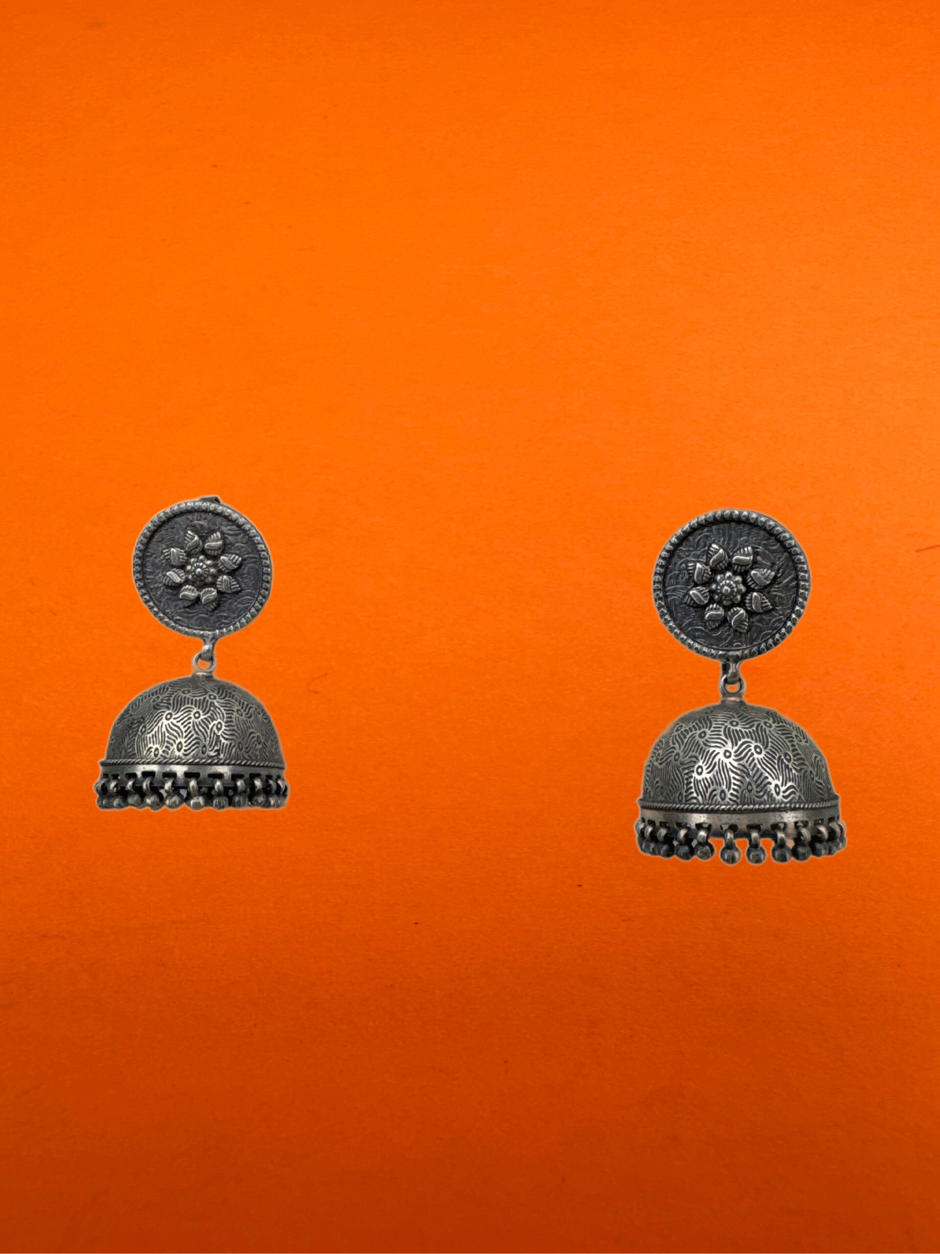 Butta Shape Oxidized Hanggings